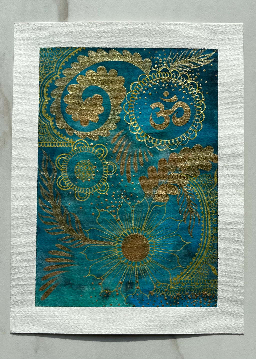 Turquoise + Gold | 9”x12”